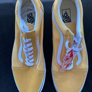 Vans Yellow and White Sneakers Classic Style